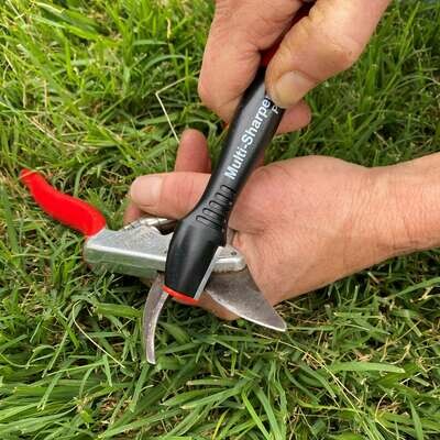 Sharpener for secateurs and garden hand tools