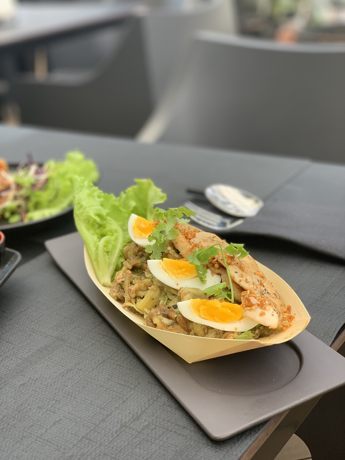 Smoked Aubergine Chicken Salad