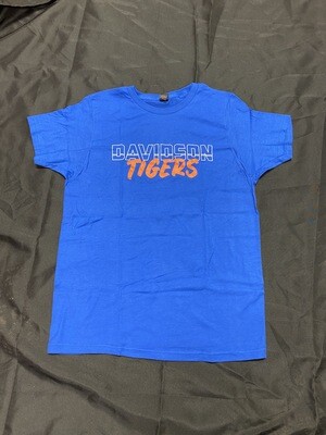 Youth XL Royal Blue Davidson Tigers Short Sleeve T-Shirt