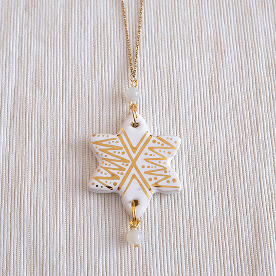 Talisman necklace - STAR moon stone