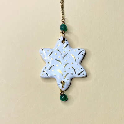 Talisman necklace - STAR green agate