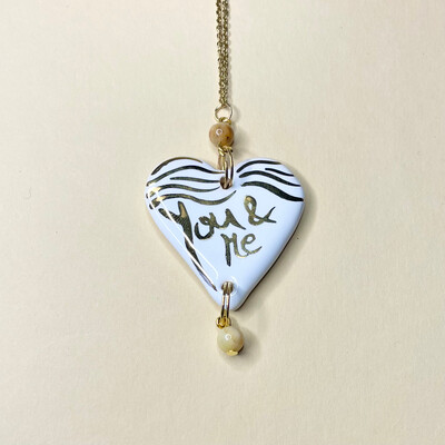 Talisman necklace - HEART amazonite terra