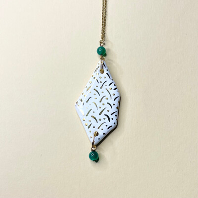Talisman necklace - GALET green agate