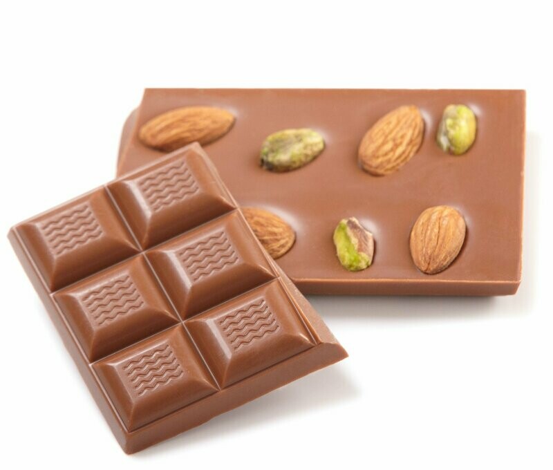 Highland Chocolatier, Pistachios & Almonds, Milk Chocolate Bar