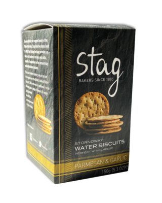 Stag, Parmesan and Garlic Water Biscuits