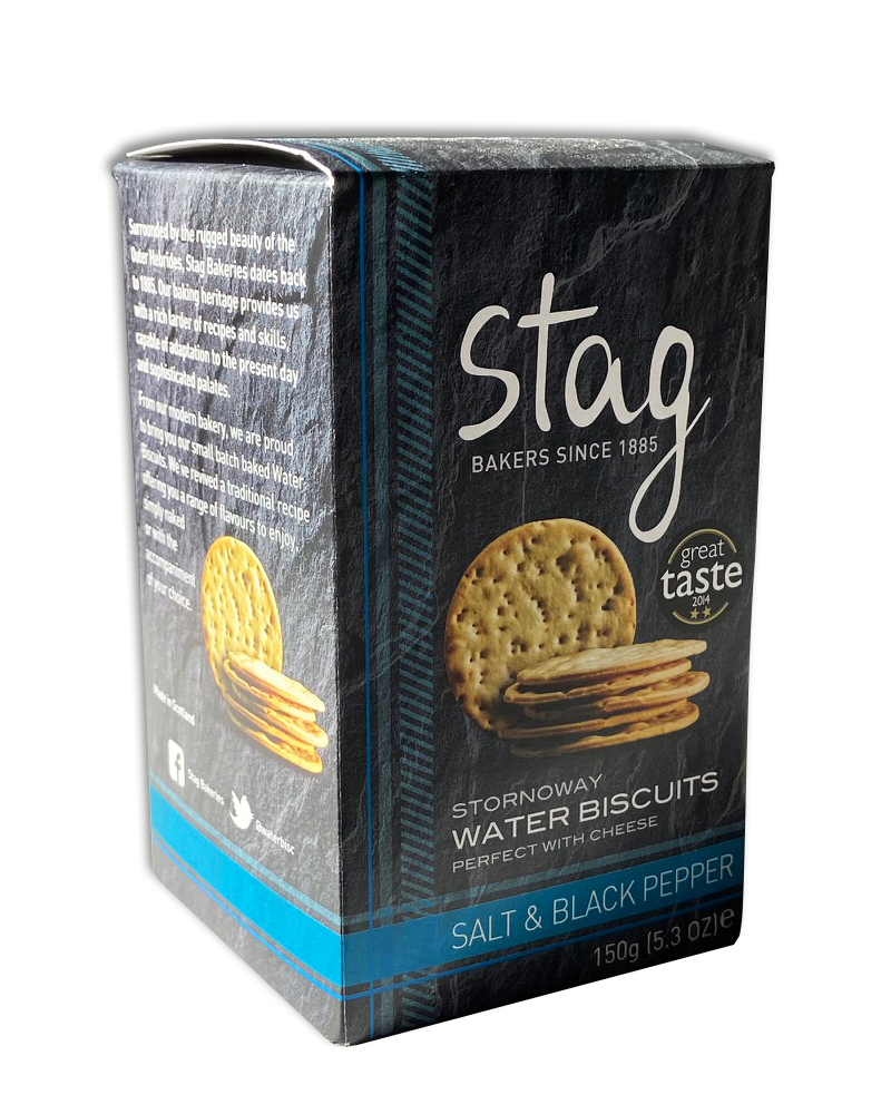 Stag, Salt and Black Pepper Water Biscuits