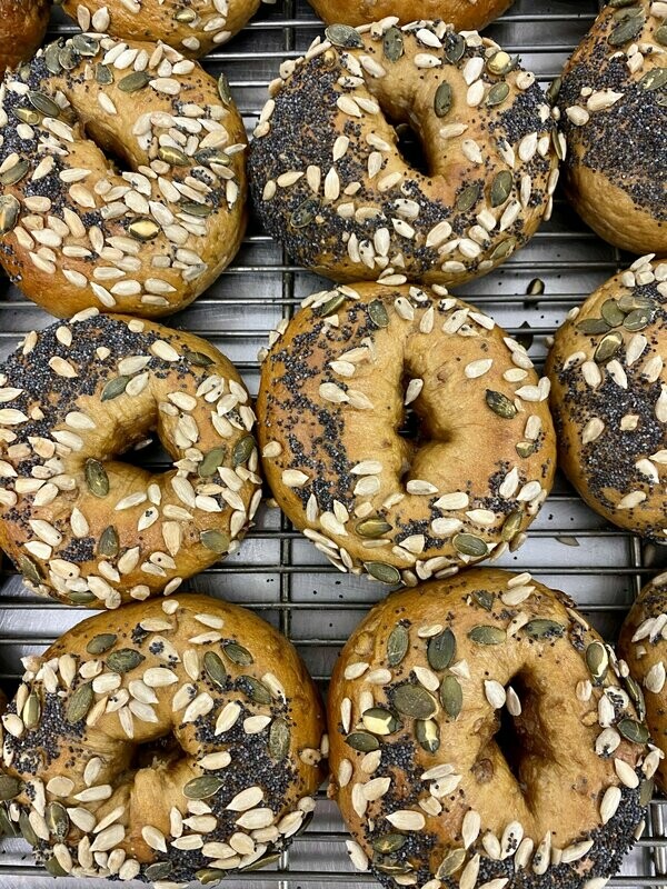 Battlefield Bakery Bread: 4 Seeded Bagels