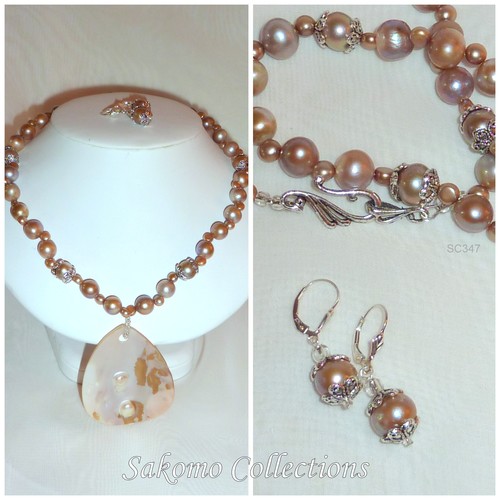 Natural Pearl Teardrop Shell 19&quot;