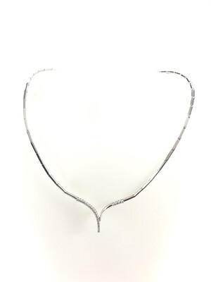 Girocollo Recarlo In Oro Bianco E Diamanti, semirigido.