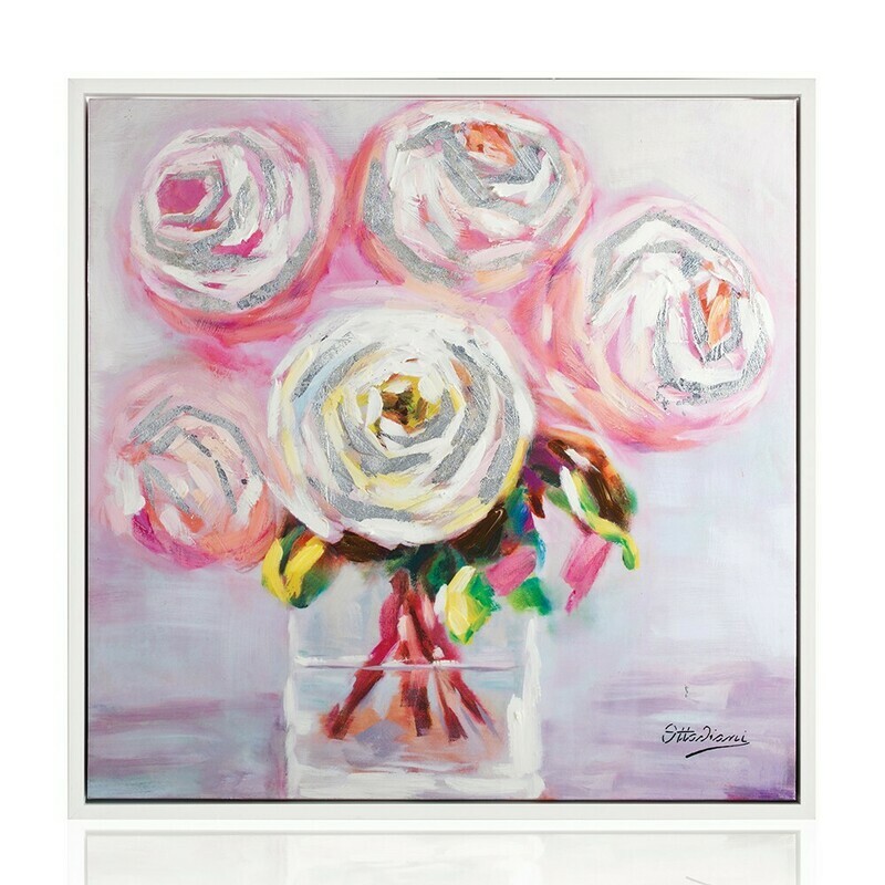 QUADRO SU TELA PEONIA ROSA 80x80 OTTAVIANI HOME QUADRO SU TELA PEONIA ROSA 80x80 OTTAVIANI HOME