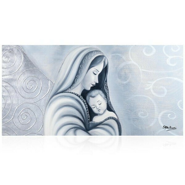QUADRO SACRO SU TELA “ Madonna con Bambino “ 120x60 OTTAVIANI QUADRO SACRO SU TELA “ Madonna con Bambino “ 120x60 OTTAVIANI
