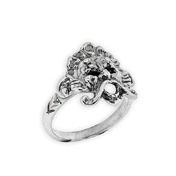 Anello in argento 925 raffigurante una maschera apotropaica Anello in argento 925 raffigurante una maschera apotropaica