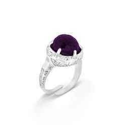 Anello in argento 925° con cristallo sfaccettato VIOLA