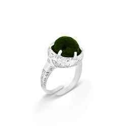 Anello in argento 925° con cristallo sfaccettato VERDE