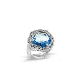 Anello in argento 925° con cristallo sfaccettato e cubic zirconia AZZURRA Anello in argento 925° con cristallo sfaccettato e cubic zirconia AZZURRA