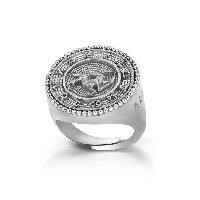 Anello in argento 925° con segno zodiacale sagittario.
