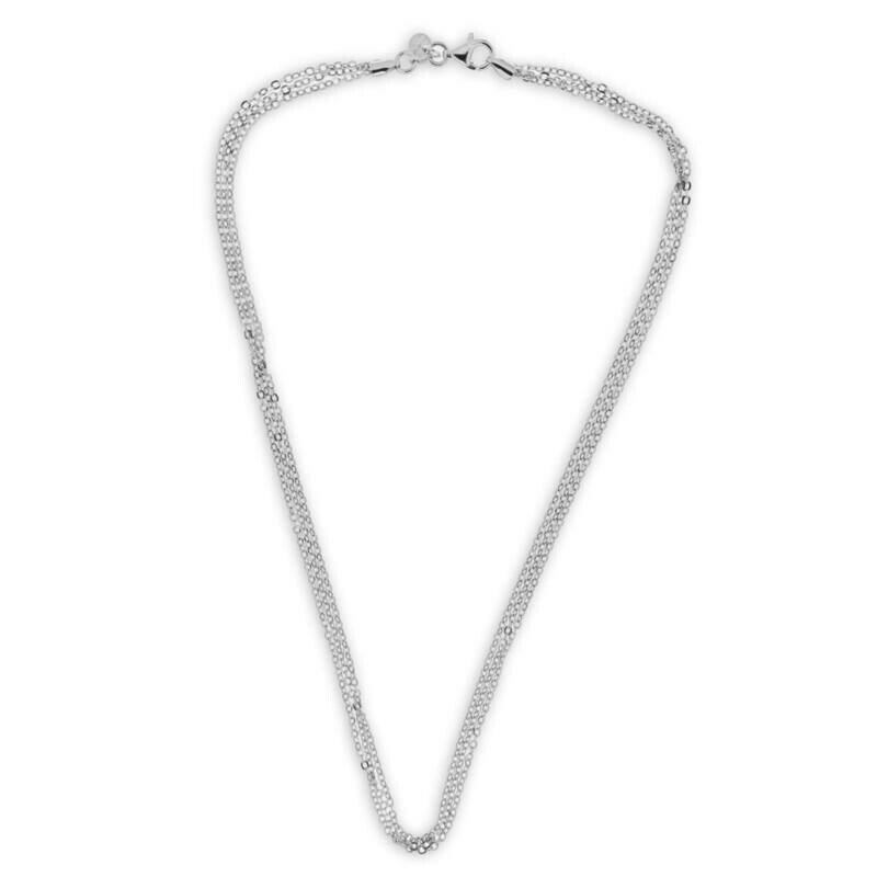 Collier in argento a tre fili Lunghezza 450 mm Collier in argento a tre fili Lunghezza 450 mm