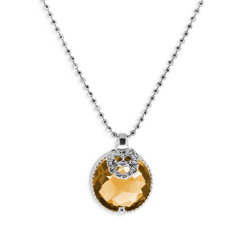 Collier in argento con cristallo sfaccettato giallo Collier in argento con cristallo sfaccettato giallo