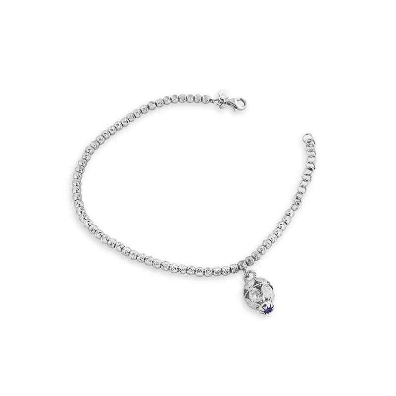 Bracciale in argento con sfera e cristallo sfaccettato. Bracciale in argento con sfera e cristallo sfaccettato.