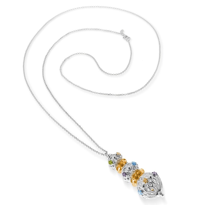 Collier in argento 925° con cristalli sfaccettati Collier in argento 925° con cristalli sfaccettati