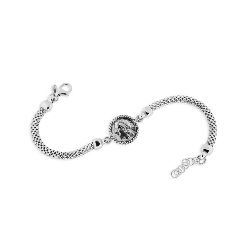 Bracciale in argento con moneta Magno Greca e Statere pendente. Bracciale in argento con moneta Magno Greca e Statere pendente.