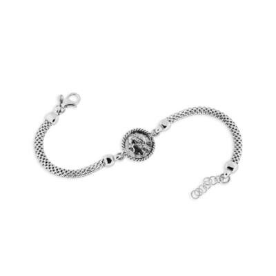 Bracciale in argento con moneta Magno Greca e Statere pendente.