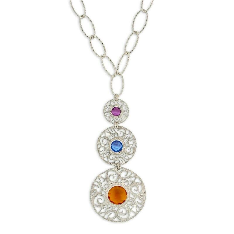 Collier – Linea Sole in argento e cristalli sfaccettati Collier – Linea Sole in argento e cristalli sfaccettati