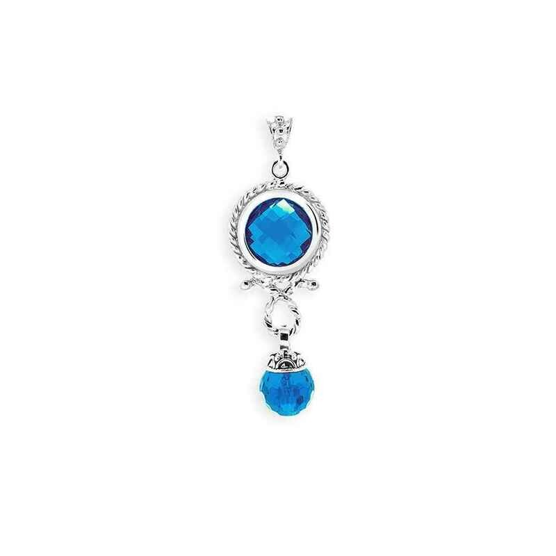 Ciondolo con pietra sfaccettata azzurra Ciondolo con pietra sfaccettata azzurra