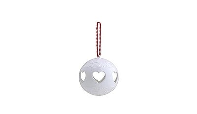 Sfera con cuore in porcella bianca