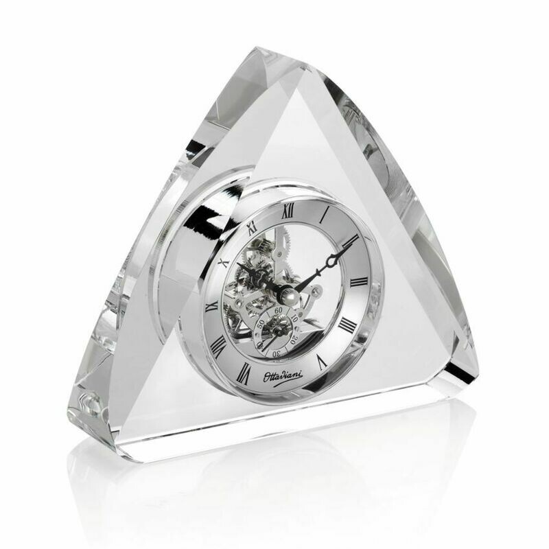 Orologio da Tavolo in Cristallo a Forma Triangolare Orologio da Tavolo in Cristallo a Forma Triangolare