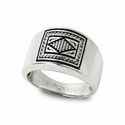 Anello a fascia con mosaico delfini Anello a fascia con mosaico delfini