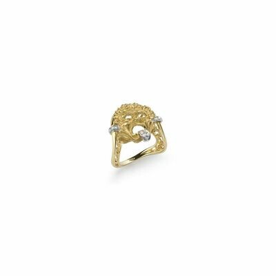 Anello Maschera in Oro e Diamanti