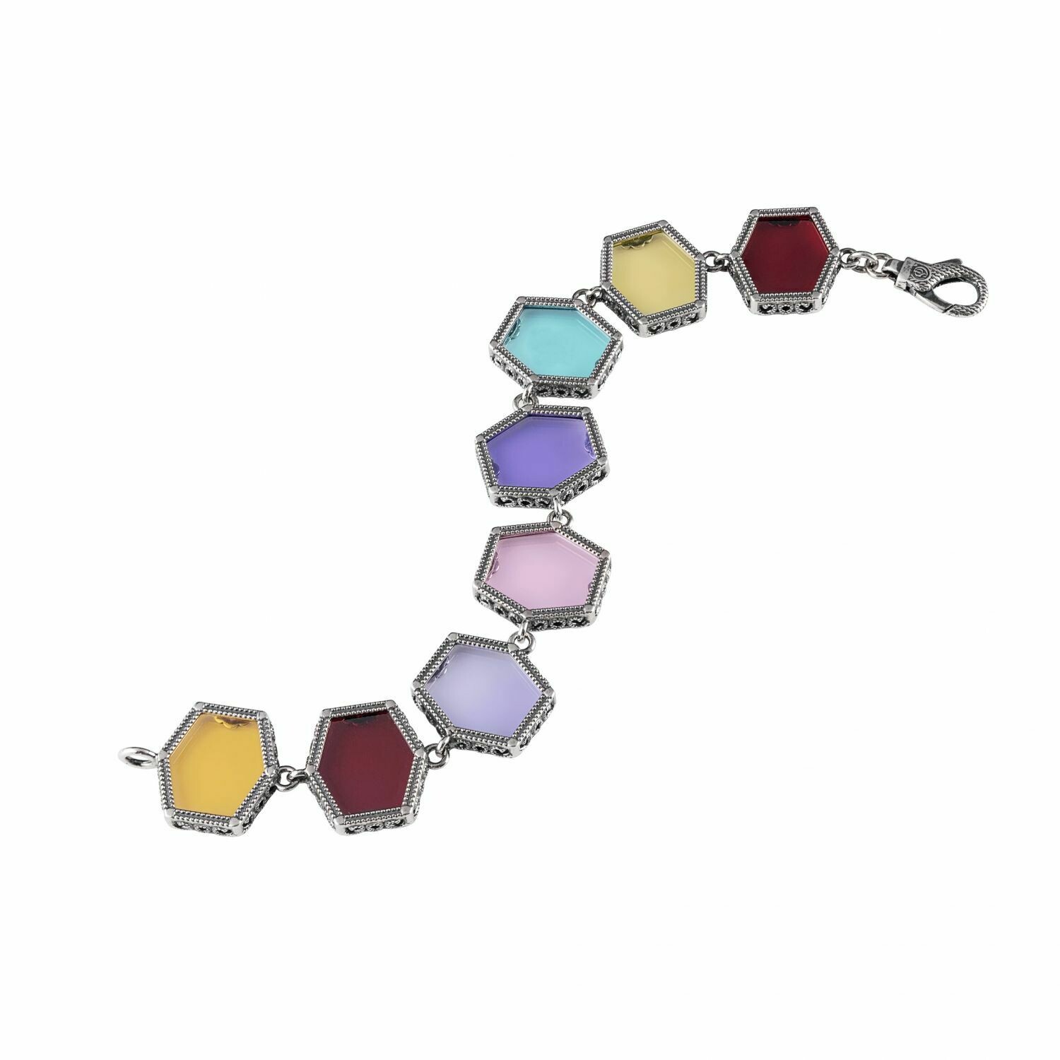 Bracciale in Argento e Pietre colorate