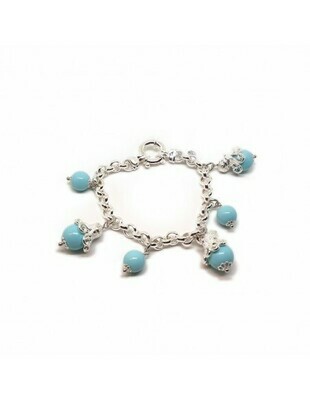 Bracciale in arg. con pendenti in Pasta di turchese Bracciale in arg. con pendenti in Pasta di turchese