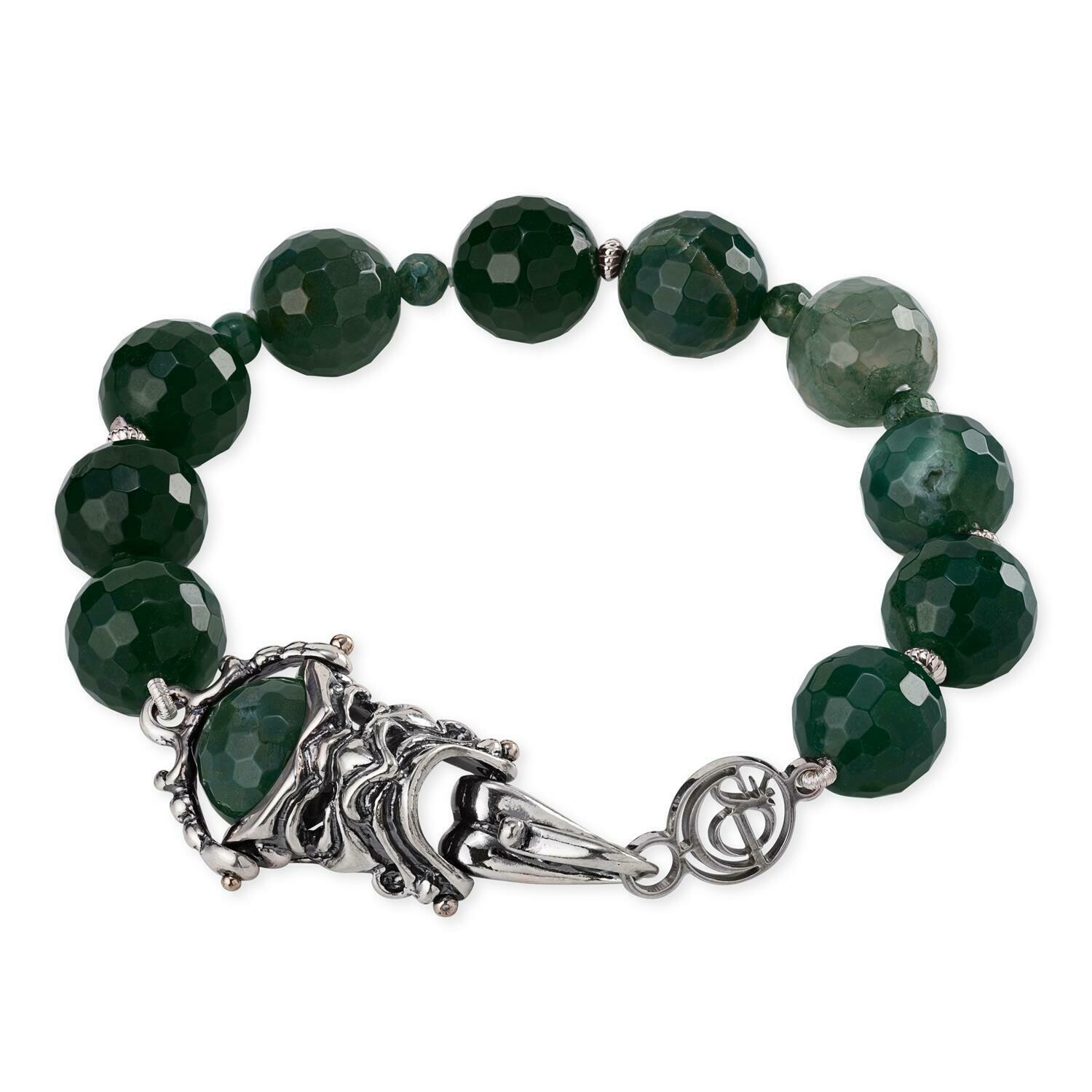 Bracciale in arg. con agate verdi