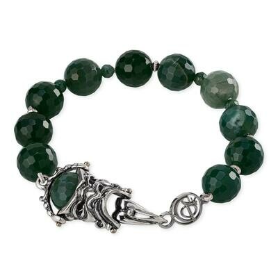 Bracciale in arg. con agate verdi Bracciale in arg. con agate verdi