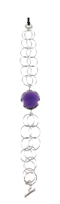 BRACCIALE ARGENTO CON AMETISTA CENTRALE. Ref. M0023
