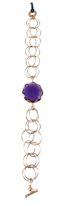 BRACCIALE ROSÈ CON AMETISTA CENTRALE. Ref. M0047 BRACCIALE ROSÈ CON AMETISTA CENTRALE. Ref. M0047