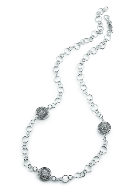 Collana in Argento 925/000 con Monete. Collezione Mito, linea Maschere e Monete. Collana in Argento 925/000 con Monete. Collezione Mito, linea Maschere e Monete.