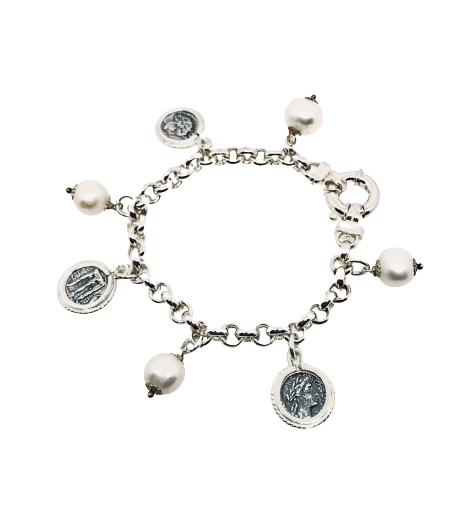 Bracciale con perle. monete e stateri Bracciale con perle. monete e stateri