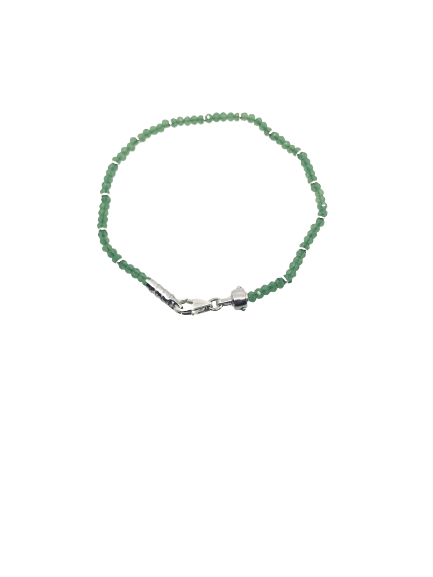Bracciale base componibile in arg. e pietre verdi Bracciale base componibile in arg. e pietre verdi