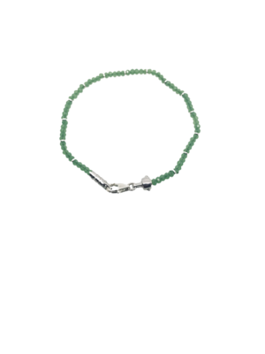 Bracciale base componibile in arg. e pietre verdi Bracciale base componibile in arg. e pietre verdi
