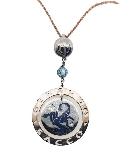 Collana arg. 925 c/smalti e pietra sfaccettata Collana arg. 925 c/smalti e pietra sfaccettata "SCORPIONE"
