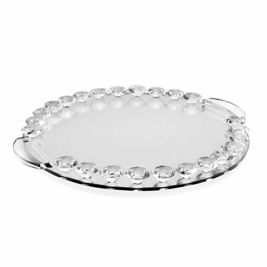 Vassoio cristallo c/strass diametro cm.30