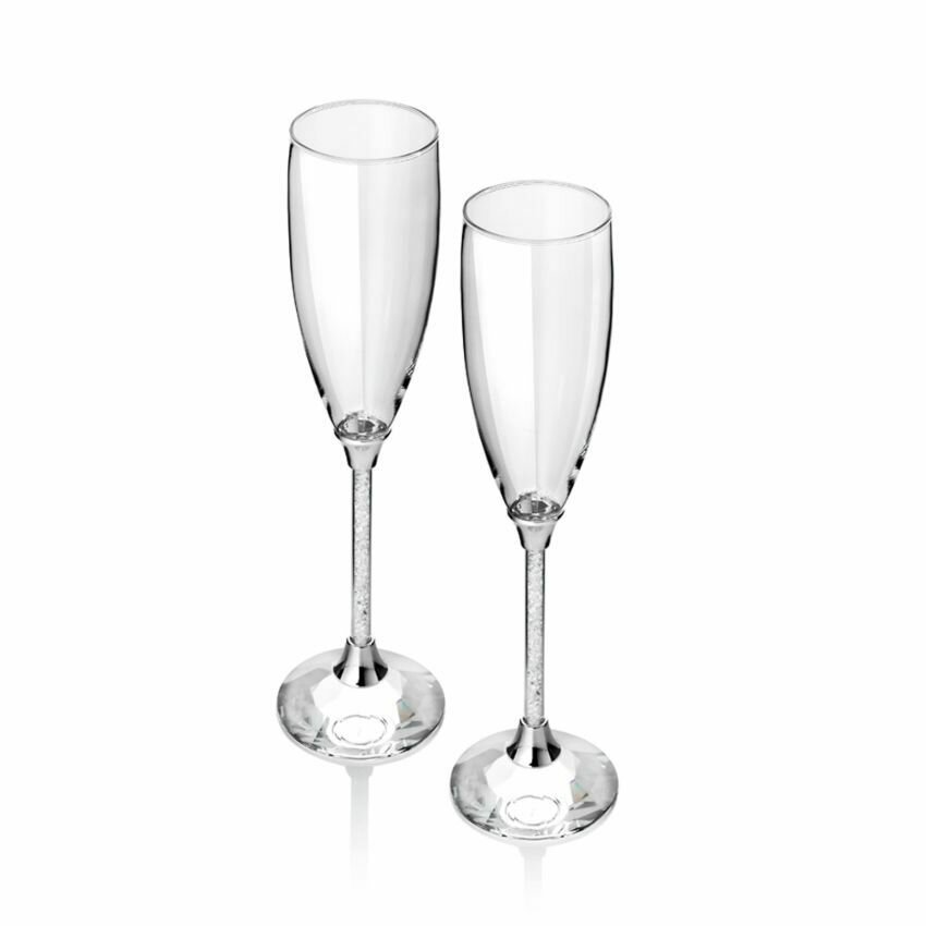 Coppia flute con cristalli