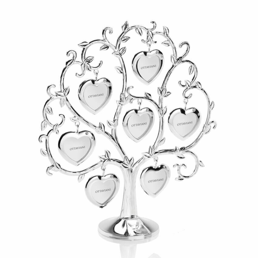 Albero genealogico con portafoto in met. argent