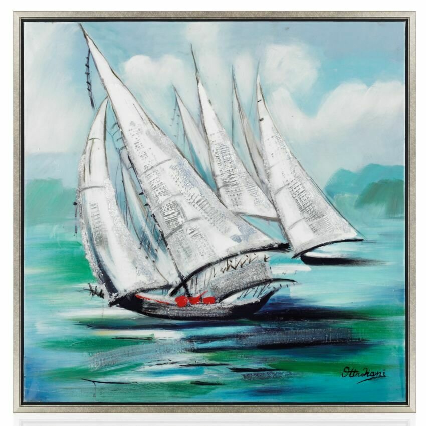 Quadro "la regata" 80x80 superficie lucida
