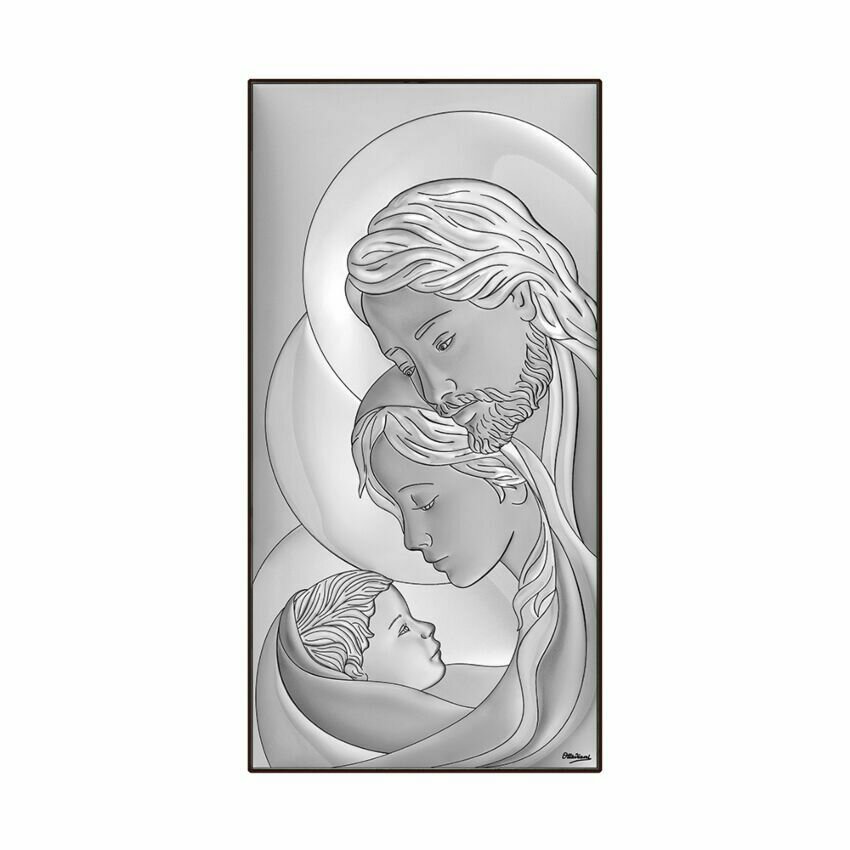Icona verticale sacra famiglia 18x36