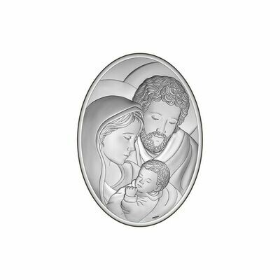 Icona ovale sacra famiglia 13x18