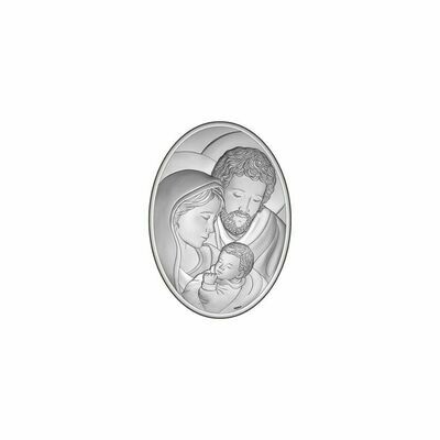 Icona ovale sacra famiglia 10x13